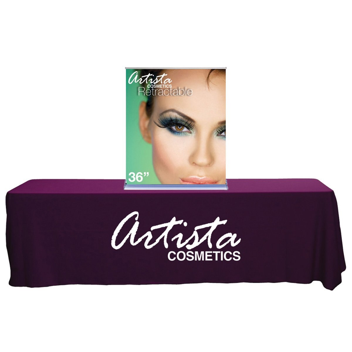 36 in. SilverStep Tabletop Retractable Banner Stand — Graphic Package